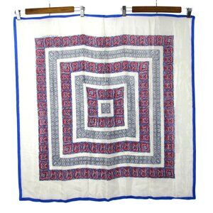 Suzy Simpson Border Paisley Silk A Scarf by Kimball 34" Square Scarf Vintage